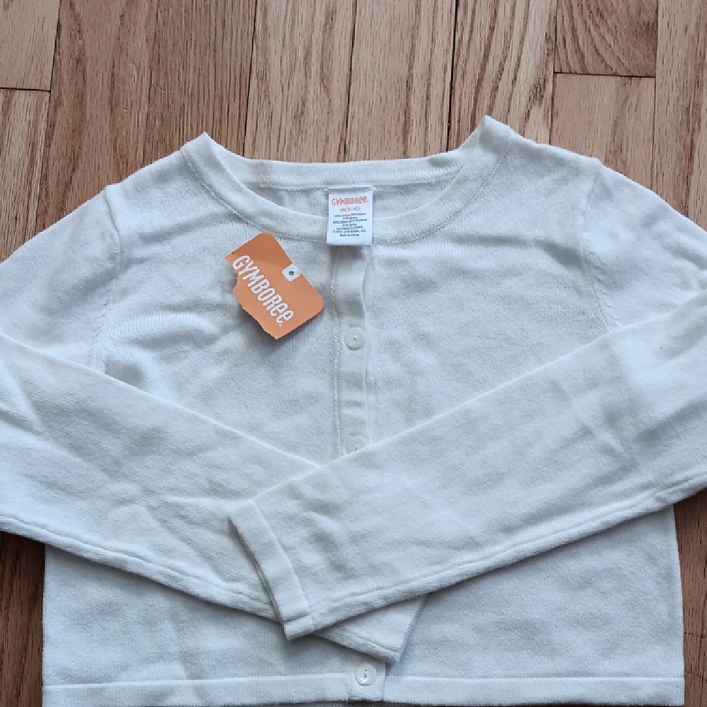 Gymboree White Kids Cardigan Sz 5 6